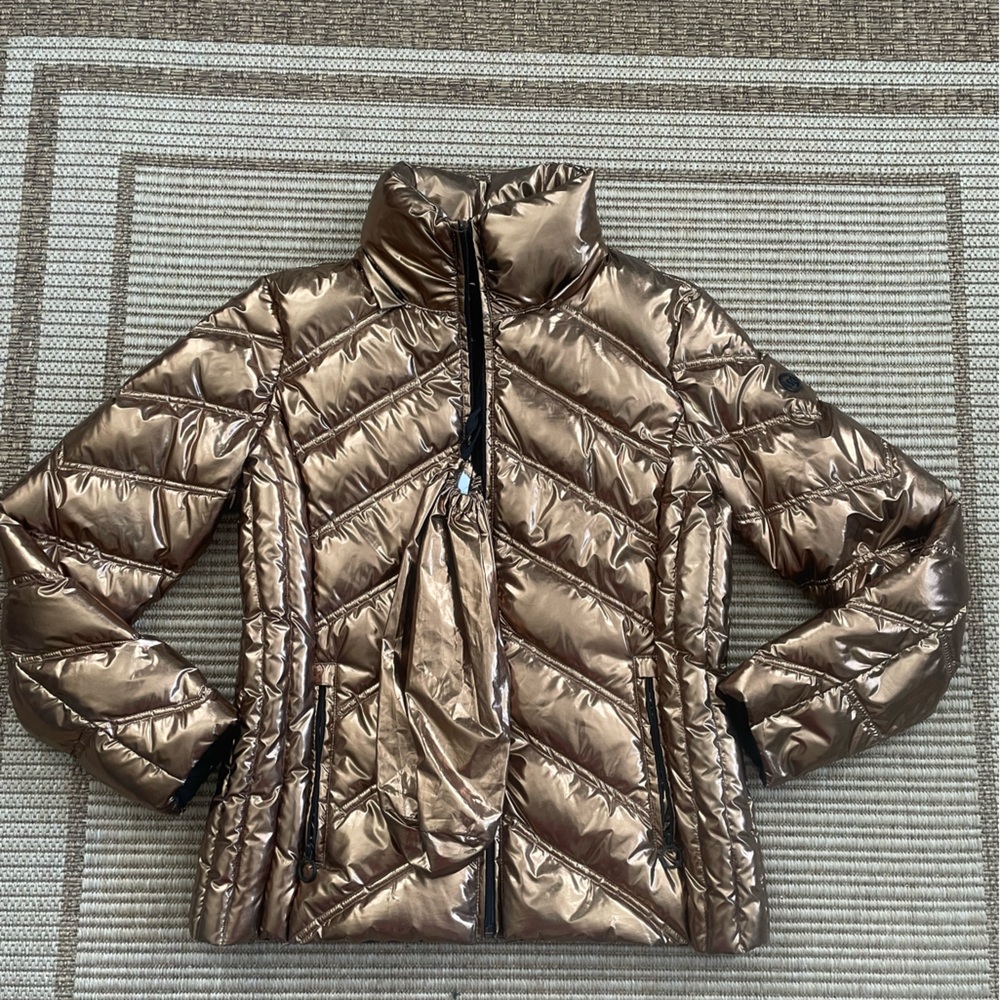 Michael Kors Bronze/Copper Metallic packable down fill puffer Jacket - Med(8-10)